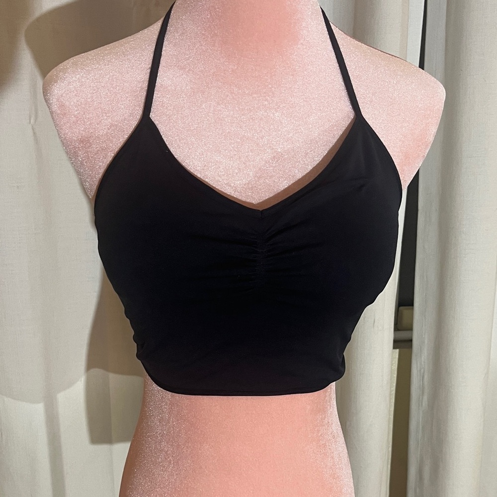 Black Long Line Sports Bra